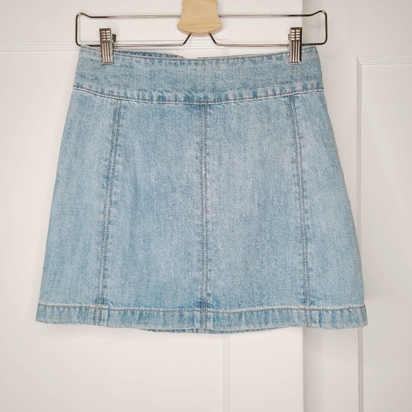 Free People Zip To It Denim Mini Jean Skirt - Picture 5 of 7